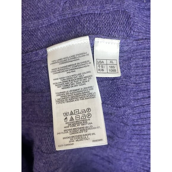 Brooks Brothers Sweater Mens XL Cable Knit Fisherman Wool Preppy Crew Business - Picture 4 of 6